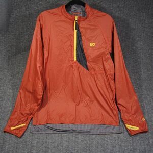Rocky S2V Windbreaker Jacket M‎ Red-Orange 1/4 Zip Pullover Thumbholes Climate Q